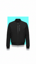 Matte black tech bomber jacket